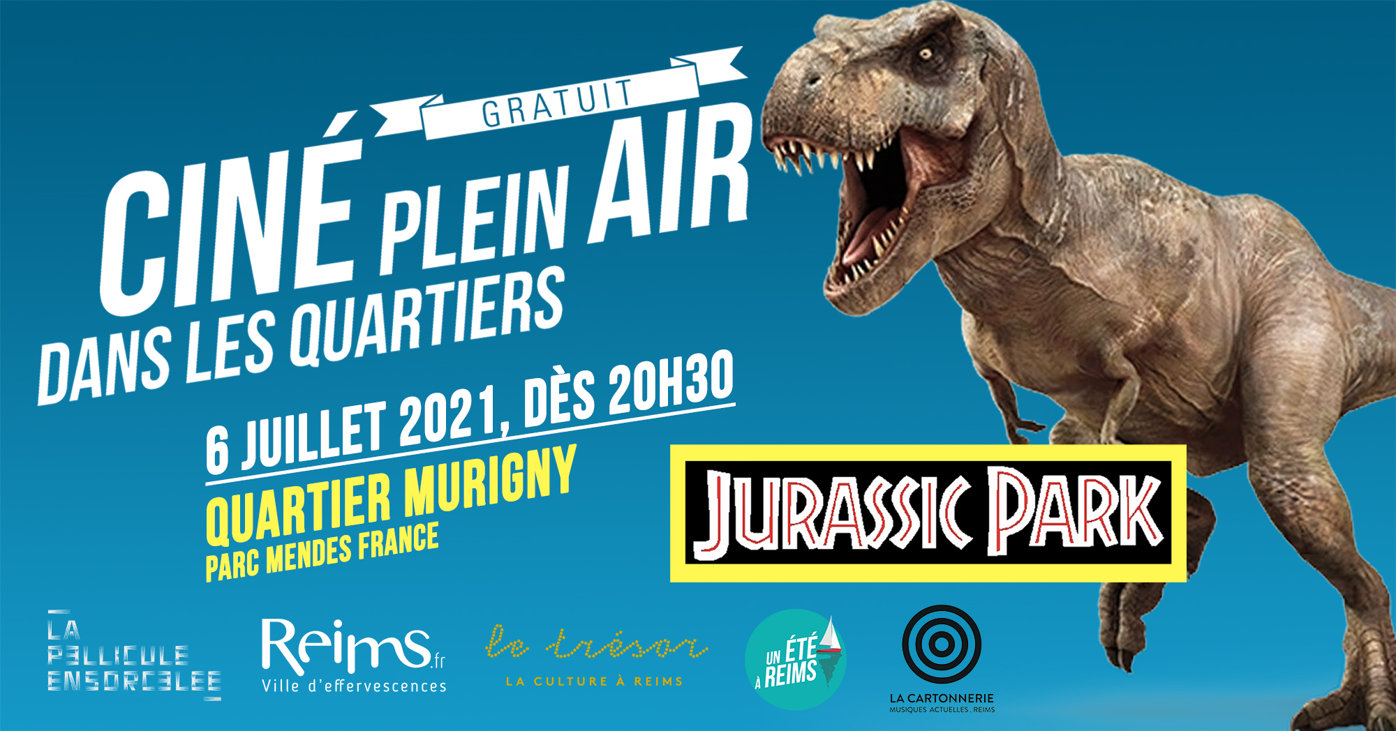 Bannière Ciné Plein Air Jurassic Park