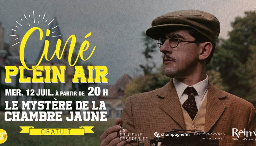 Bannière Ciné Plein Air Reims - Le mystère de la chambre jaune