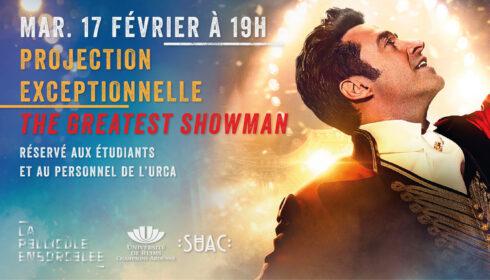 banniere projection greatest showman suac
